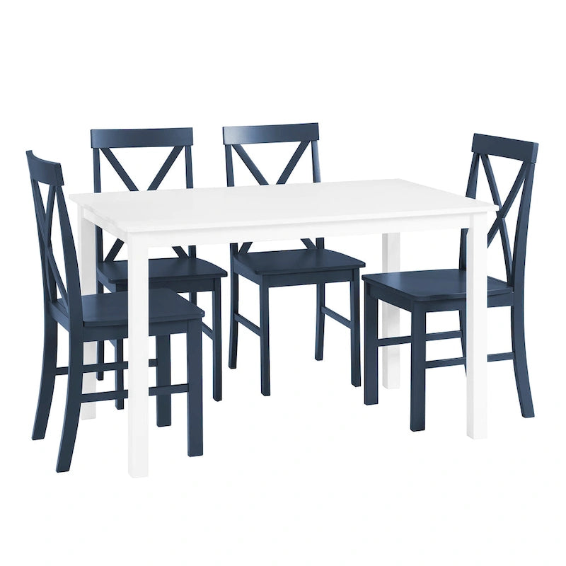 Middlebrook Set da pranzo 5 pezzi con sedie con schienale a X