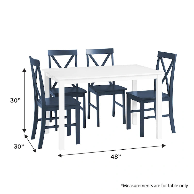 Middlebrook Set da pranzo 5 pezzi con sedie con schienale a X