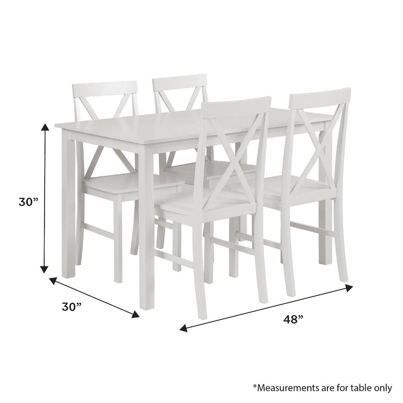 Middlebrook Set da pranzo 5 pezzi con sedie con schienale a X