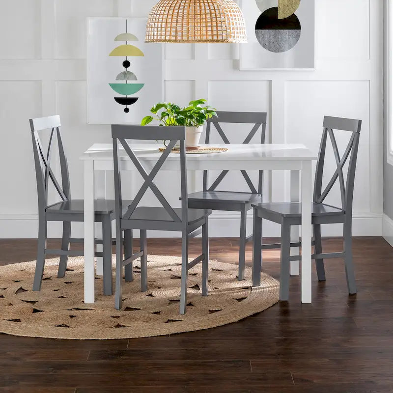 Middlebrook Set da pranzo 5 pezzi con sedie con schienale a X