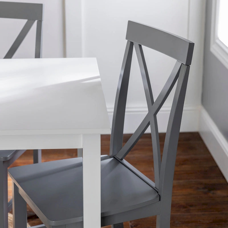Middlebrook Set da pranzo 5 pezzi con sedie con schienale a X