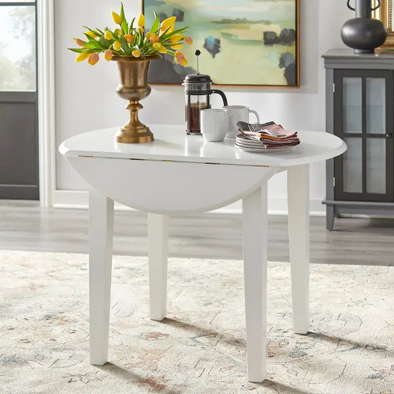 Set da pranzo da 5 pezzi Rollo in legno massello con ante a ribalta Simple Living