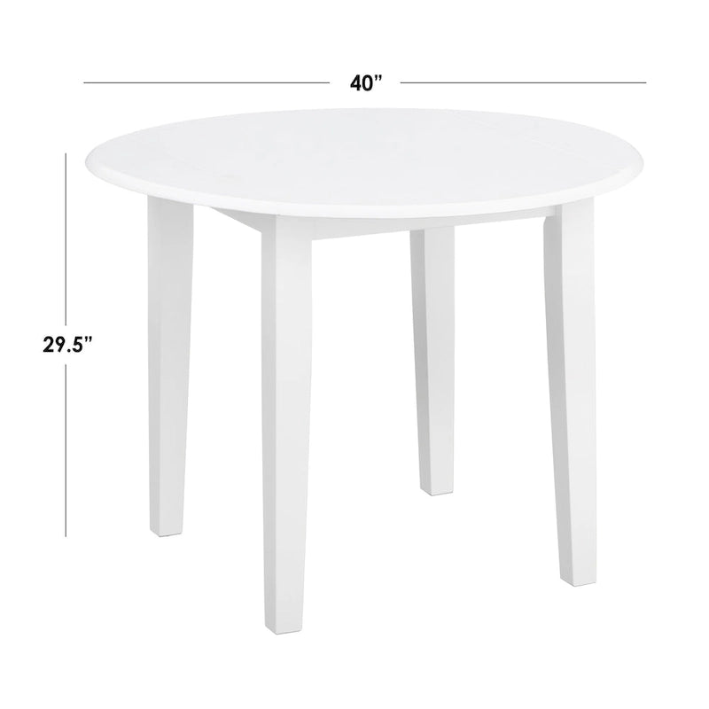 Set da pranzo da 5 pezzi Rollo in legno massello con ante a ribalta Simple Living