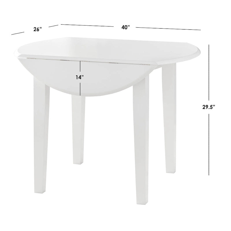 Set da pranzo da 5 pezzi Rollo in legno massello con ante a ribalta Simple Living