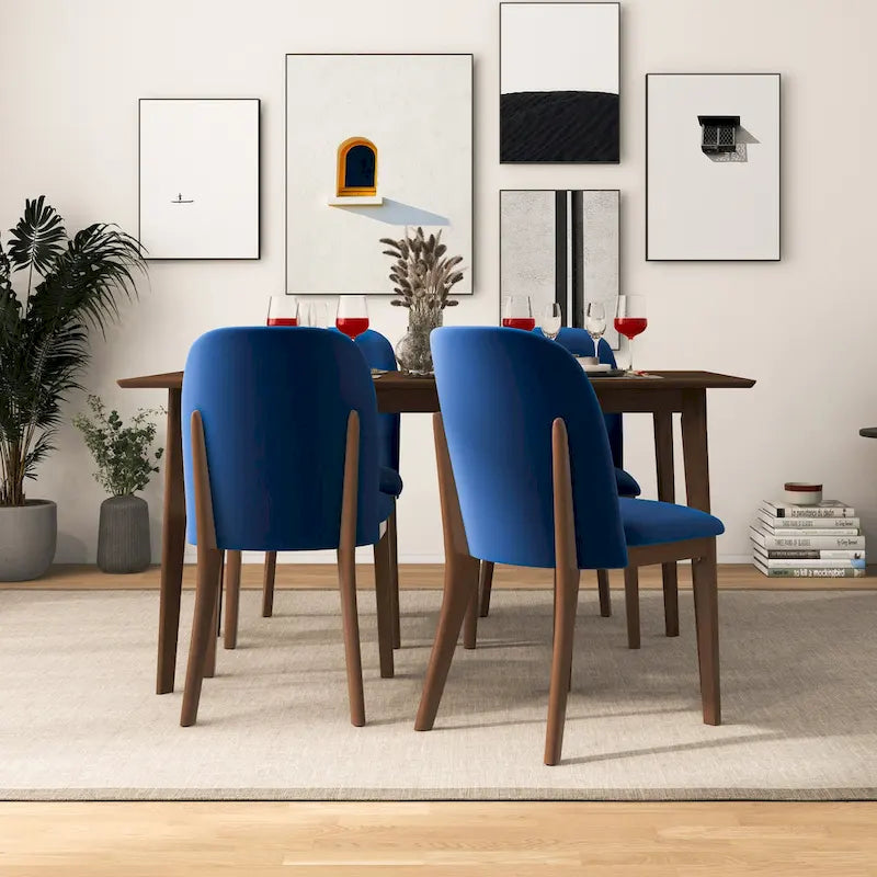 Bellar Mid Century Modern Linen/Velvet Dining Chair (Set of 2)
