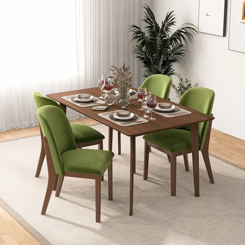 Bellar Mid Century Modern Linen/Velvet Dining Chair (Set of 2)