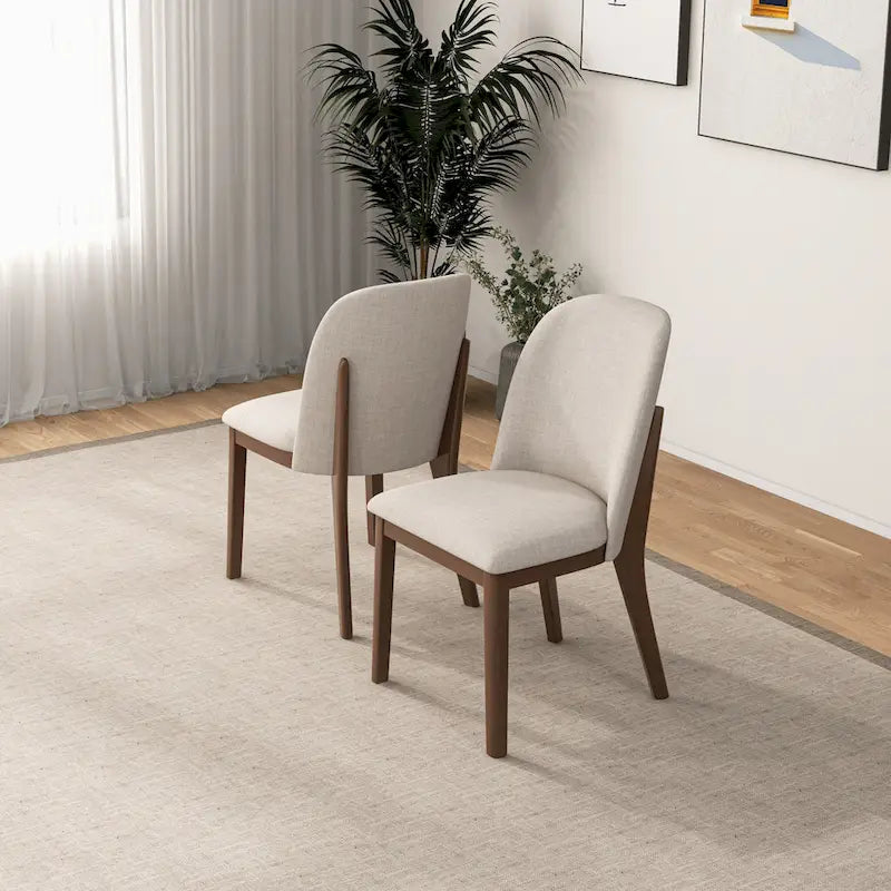Bellar Mid Century Modern Linen/Velvet Dining Chair (Set of 2)