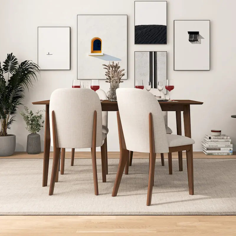 Bellar Mid Century Modern Linen/Velvet Dining Chair (Set of 2)