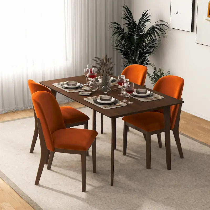 Bellar Mid Century Modern Linen/Velvet Dining Chair (Set of 2)