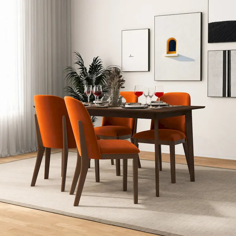 Bellar Mid Century Modern Linen/Velvet Dining Chair (Set of 2)
