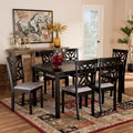 Dallas Modern and Contemporary Wood 7-Piece Dining Set