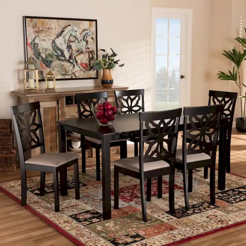 Set da pranzo da 7 pezzi Dallas moderno e contemporaneo in legno