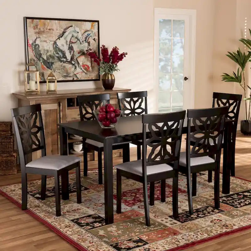 Set da pranzo da 7 pezzi Dallas moderno e contemporaneo in legno