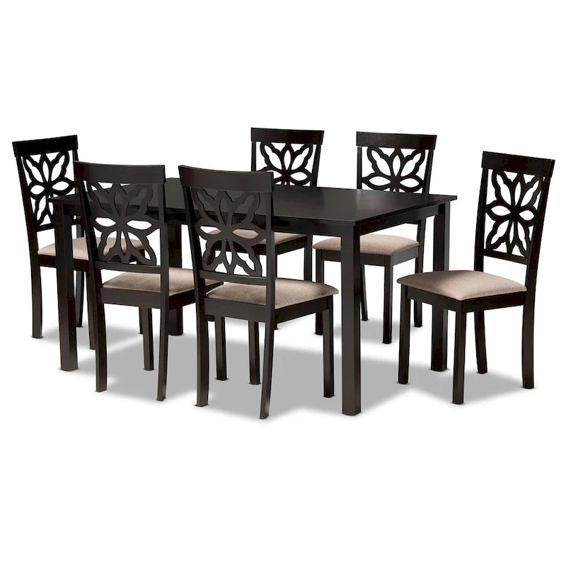 Set da pranzo da 7 pezzi Dallas moderno e contemporaneo in legno