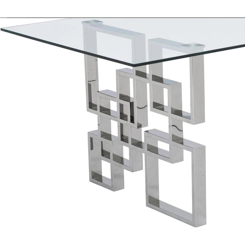 Set da pranzo Best Quality Furniture di 7 pezzi con borchie in acciaio inossidabile