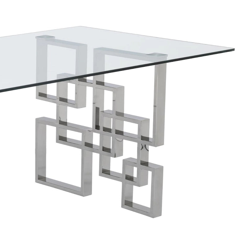 Set da pranzo Best Quality Furniture di 7 pezzi con borchie in acciaio inossidabile