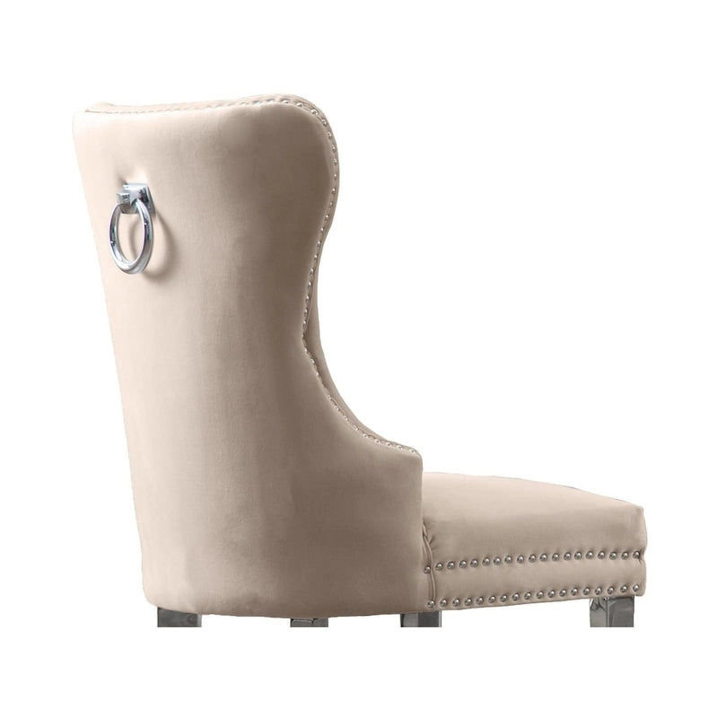 Set da pranzo Best Quality Furniture di 7 pezzi con borchie in acciaio inossidabile