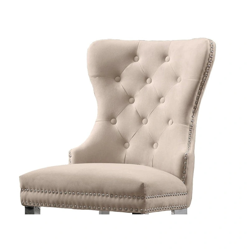 Set da pranzo Best Quality Furniture di 7 pezzi con borchie in acciaio inossidabile