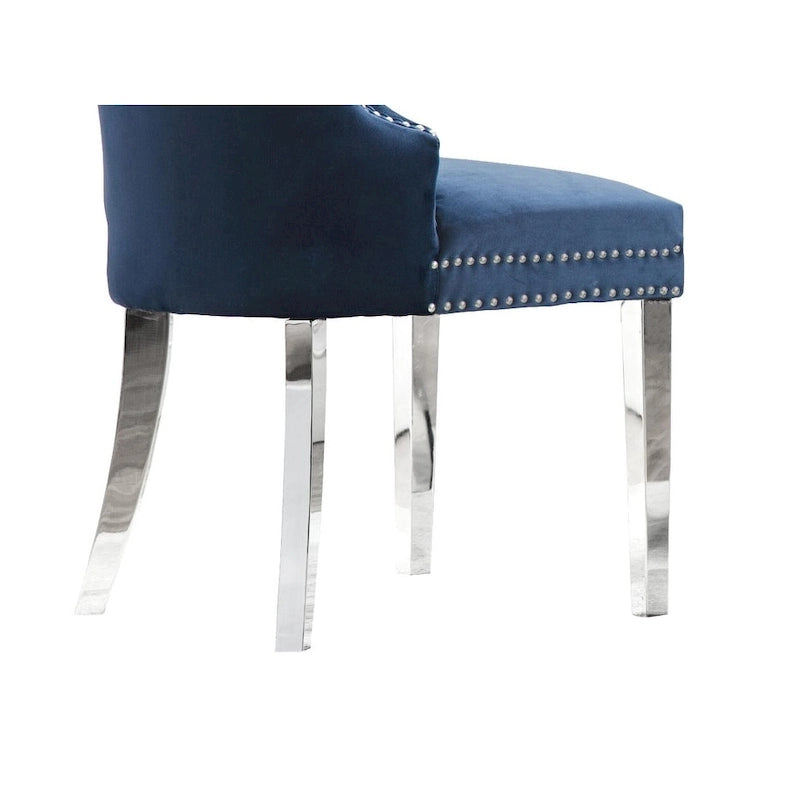 Set da pranzo Best Quality Furniture di 7 pezzi con borchie in acciaio inossidabile