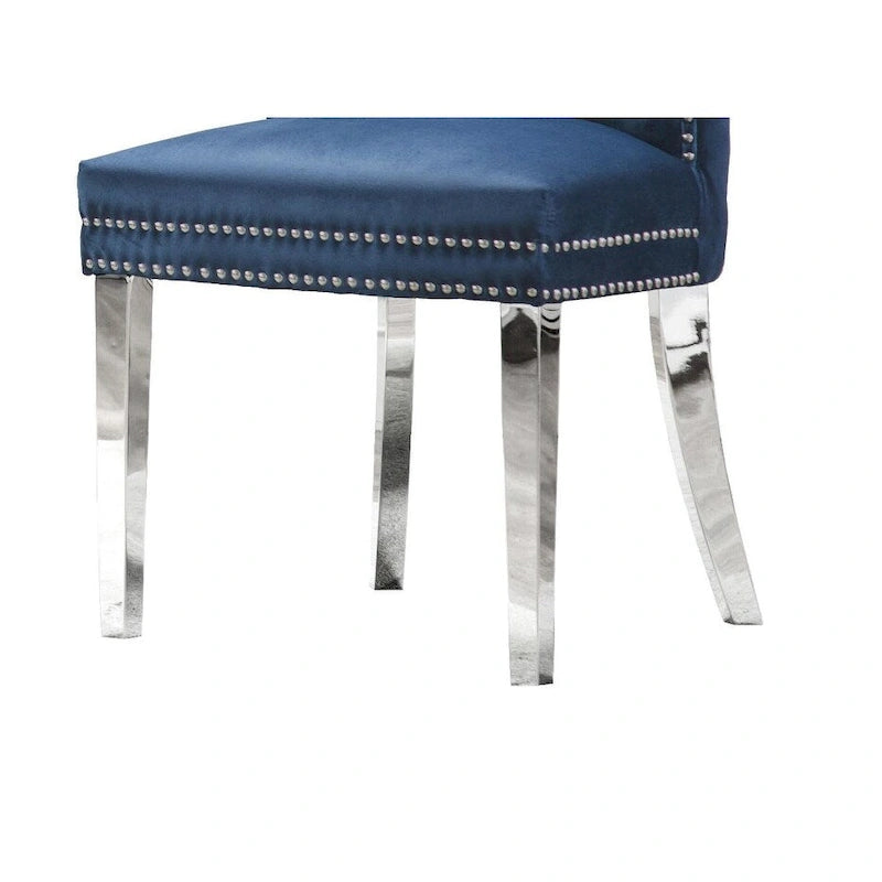 Set da pranzo Best Quality Furniture di 7 pezzi con borchie in acciaio inossidabile