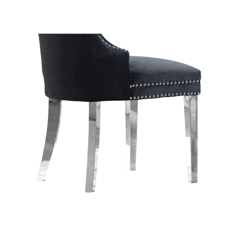 Set da pranzo Best Quality Furniture di 7 pezzi con borchie in acciaio inossidabile