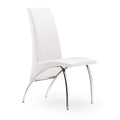 Sedia da pranzo Hamil in similpelle con gambe cromate, set da 2