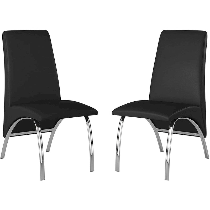 Sedia da pranzo Hamil in similpelle con gambe cromate, set da 2