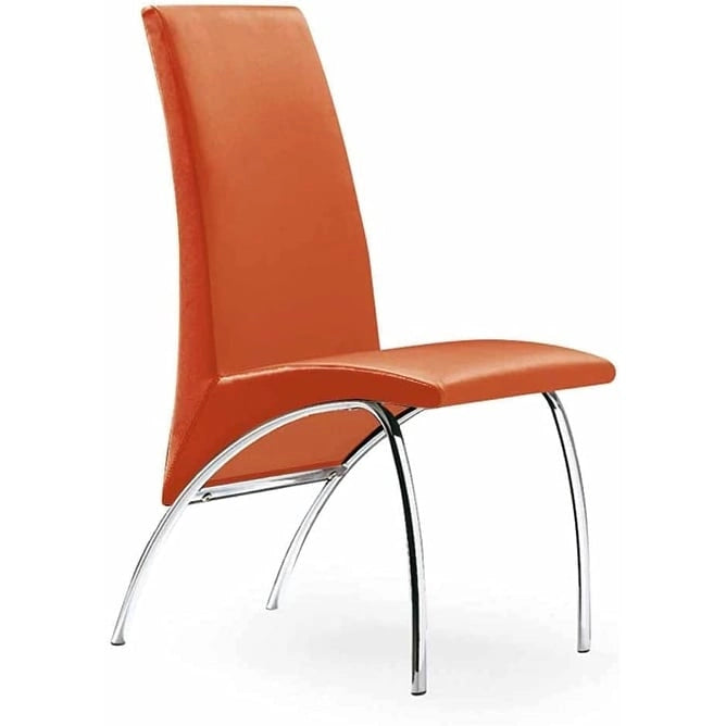 Sedia da pranzo Hamil in similpelle con gambe cromate, set da 2