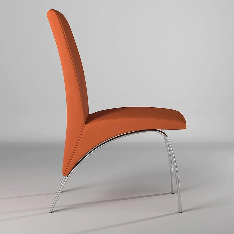 Sedia da pranzo Hamil in similpelle con gambe cromate, set da 2