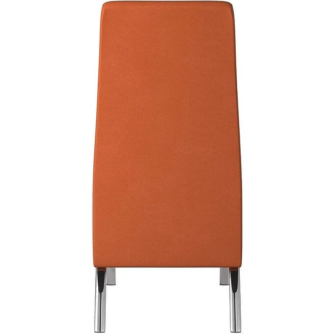 Sedia da pranzo Hamil in similpelle con gambe cromate, set da 2