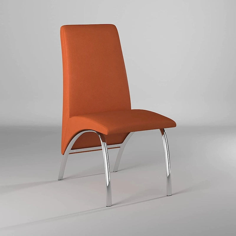 Sedia da pranzo Hamil in similpelle con gambe cromate, set da 2