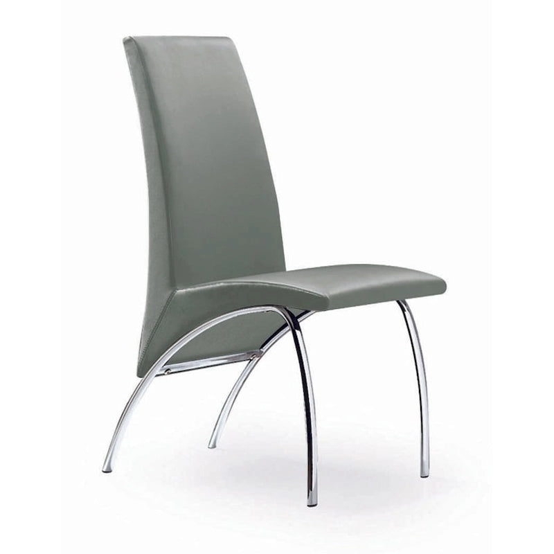 Sedia da pranzo Hamil in similpelle con gambe cromate, set da 2