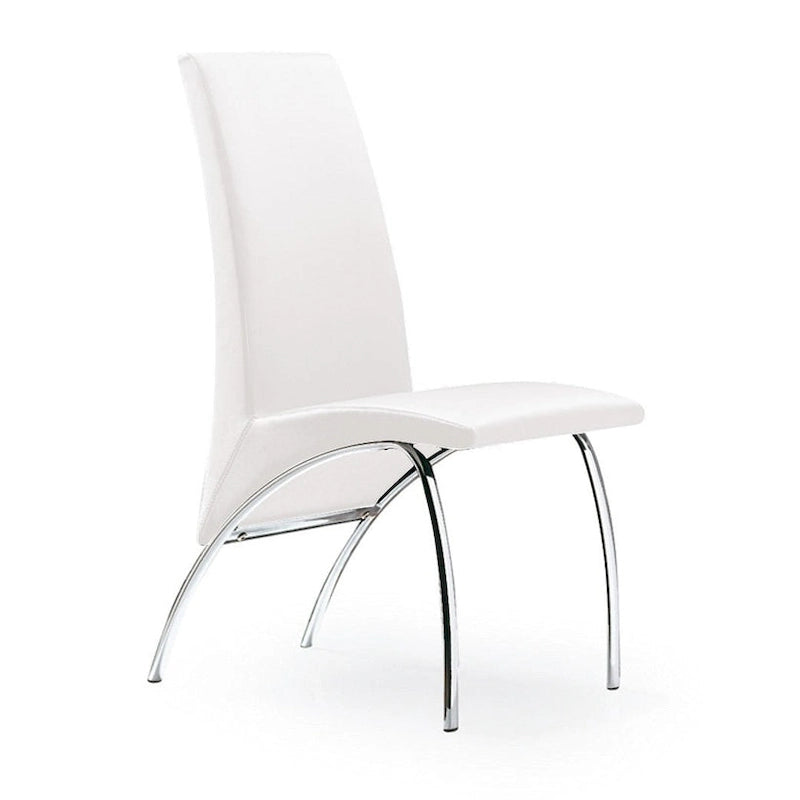 Sedia da pranzo Hamil in similpelle con gambe cromate, set da 2