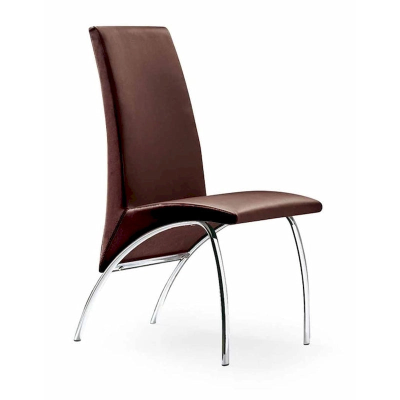 Sedia da pranzo Hamil in similpelle con gambe cromate, set da 2