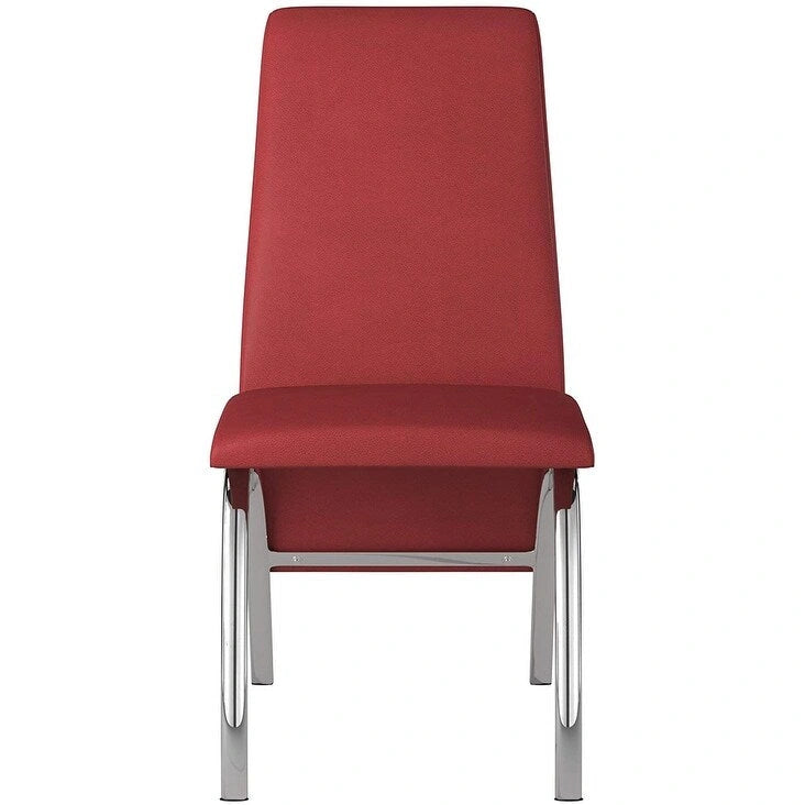 Sedia da pranzo Hamil in similpelle con gambe cromate, set da 2