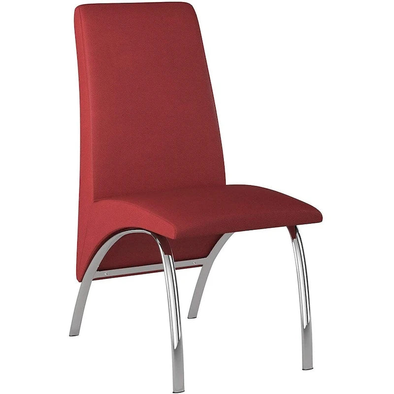 Sedia da pranzo Hamil in similpelle con gambe cromate, set da 2
