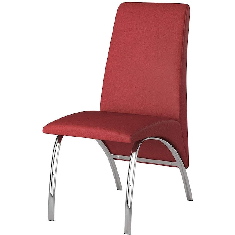Sedia da pranzo Hamil in similpelle con gambe cromate, set da 2