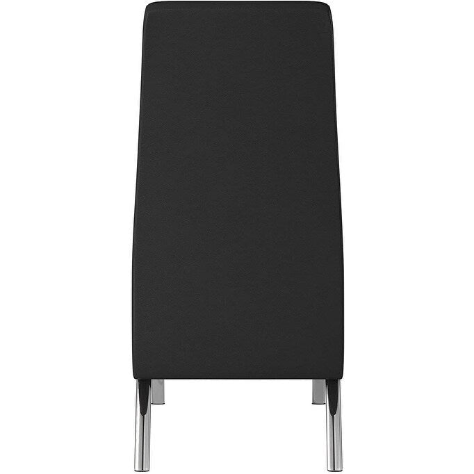 Sedia da pranzo Hamil in similpelle con gambe cromate, set da 2