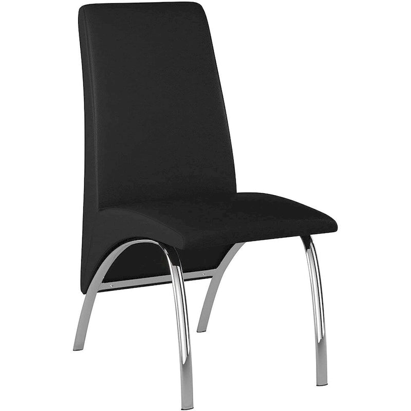 Sedia da pranzo Hamil in similpelle con gambe cromate, set da 2