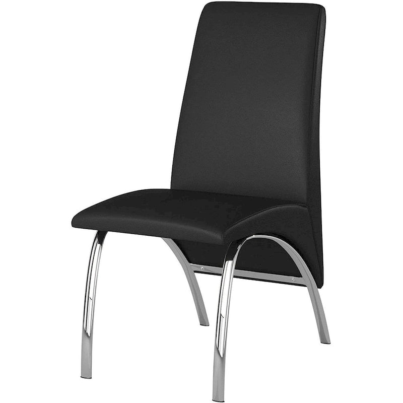 Sedia da pranzo Hamil in similpelle con gambe cromate, set da 2