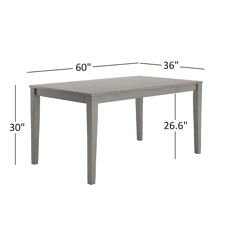 Tavolo da pranzo rettangolare Wilmington II da 60 pollici di iNSPIRE Q Classic