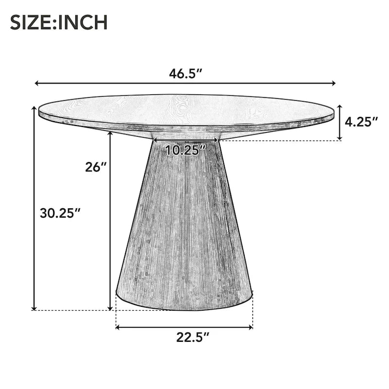 Retro Round Dining Table Minimalist Elegant Table