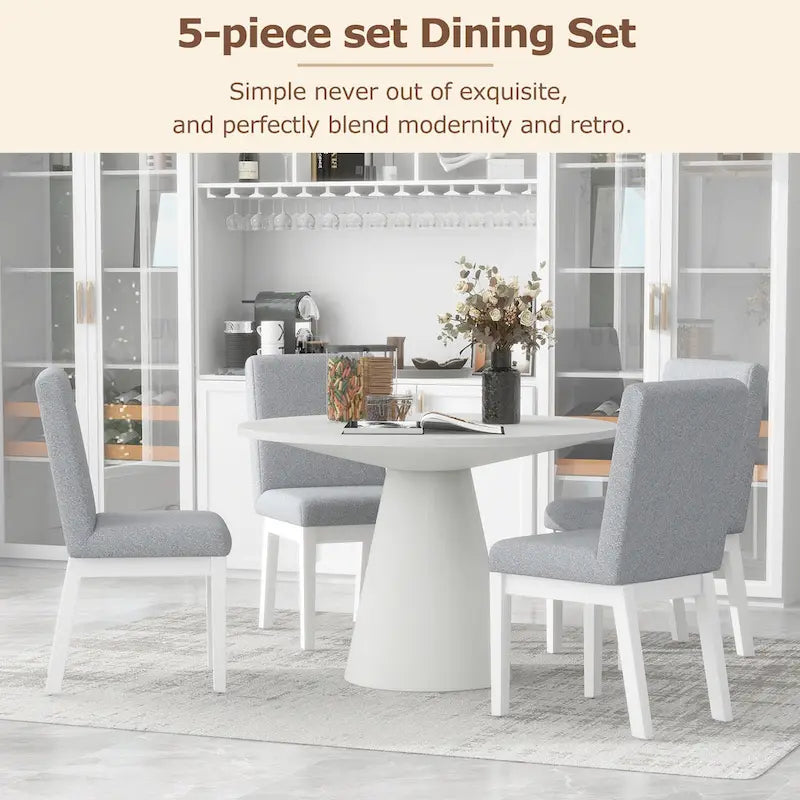 Retro Round Dining Table Minimalist Elegant Table