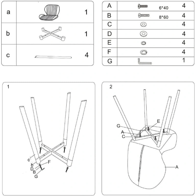Sedie da pranzo moderne imbottite con gambe in metallo, set da 2, marrone