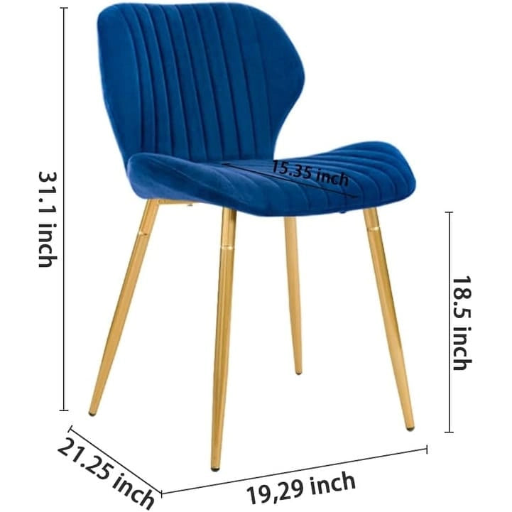 Sedie da pranzo moderne imbottite con gambe in metallo, set da 2, marrone