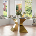 63 inch Glass Dining Table Modern Dining Room Table for 4-6 with Rectangle Tempered Glass Top and Metal Legs
