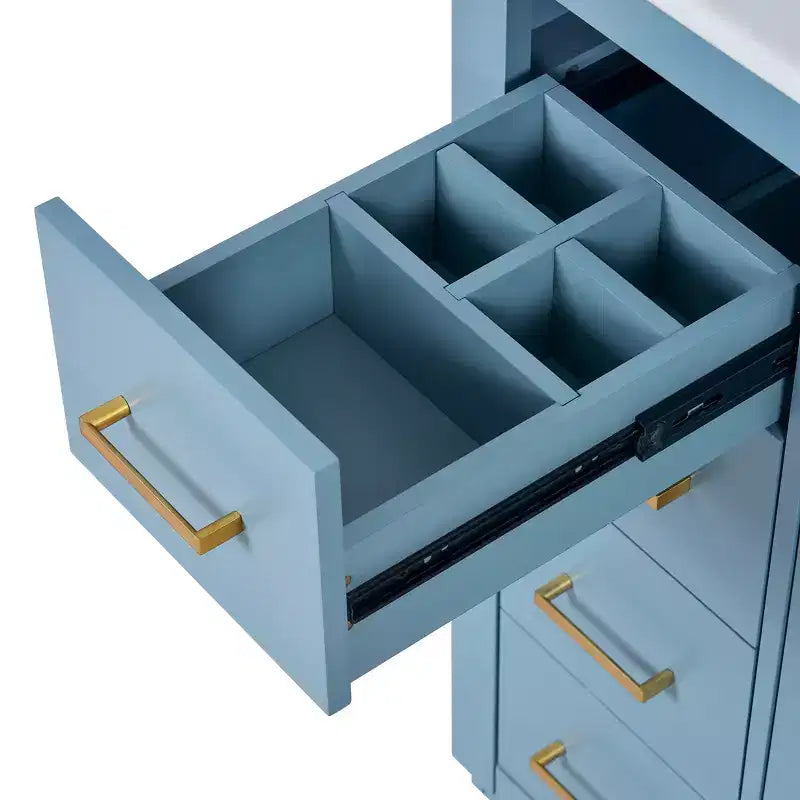 Mobile bagno 30 pollici con lavabo singolo, armadietto e 3 cassetti – Nero / Blu / Verde / Indaco / Bianco