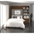 Cielo Full Murphy Bed and Shelving Unit with Drawers by Bestar