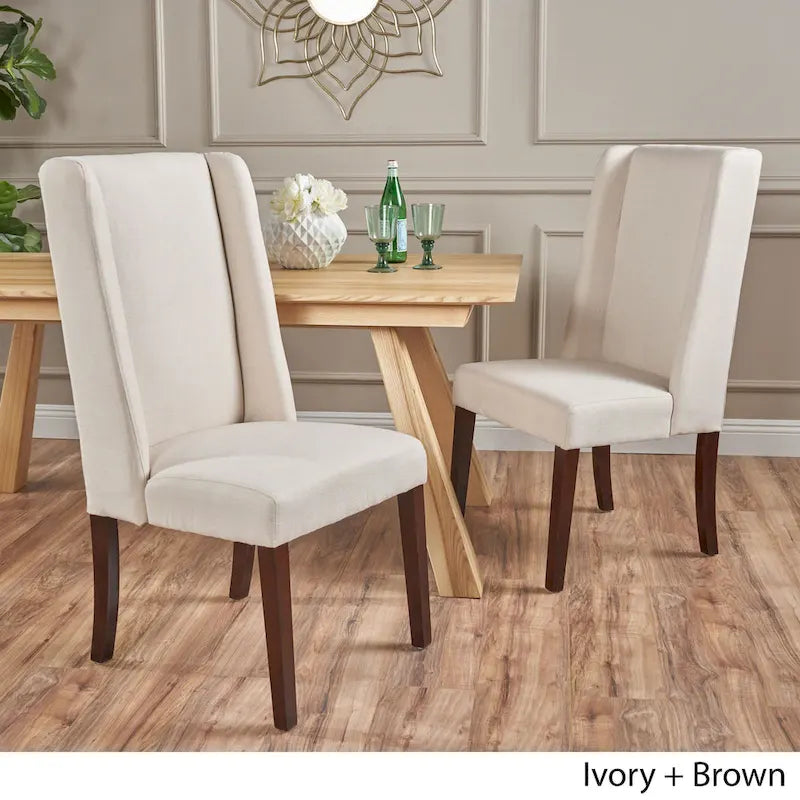 Sedia da pranzo Rory Wingback contemporanea in tessuto (set da 2) di Christopher Knight Home