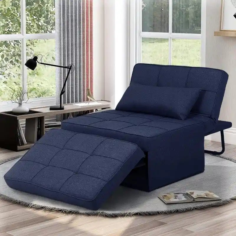 Zenova Divano Letto a 4 Posti Regolabile con Ottomana, Divano Letto, Divano